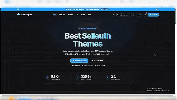 Sellauth Pro V3 Template (BLACKJACK)